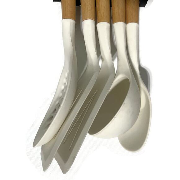 Cook's Corner Silicone Utensil Set 5 Piece Eggshell NEW - Picture 4 of 5